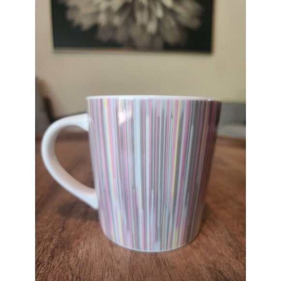 2005 Starbucks Striped Blue/Yellow/Green Coffee Cup Tea Mug - Picture 2 of 4